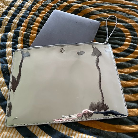 Lululemon Silver Metallic Paddled Tablet Sleeve with Wristlet Strap - Picture 7 of 7